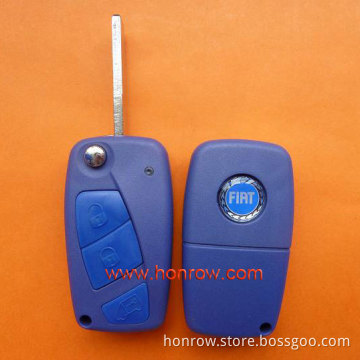 Cheap 3 button flip remote key shell cover case for fiat car key blue color